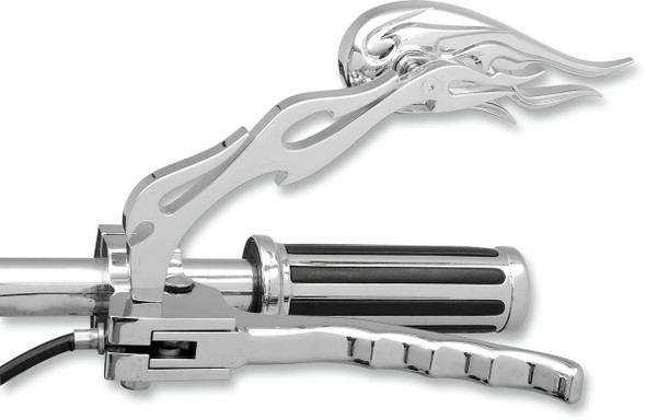 Drag Specialties - 06400219 - Mirrors - Flame - Side View - Oblong - Chrome - Pair