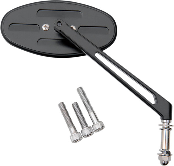 Drag Specialties - 06400287 - Mirror - Stealth I - Side View - Oval - Black