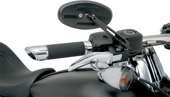 Drag Specialties - 06400286 - Mirror - Stealth II - Side View - Oval - Black