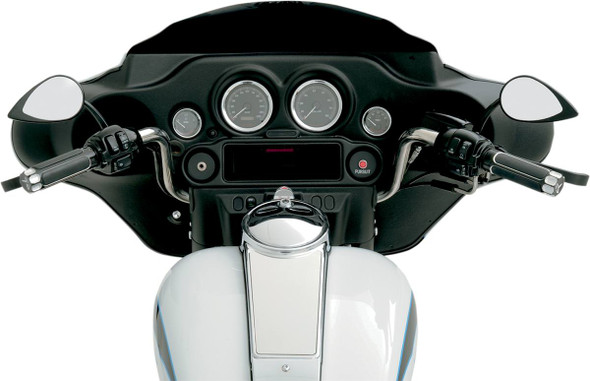 Drag Specialties - 06400389 - Mirror - Side View - Teardrop - Black - Curved/Long Stem - Each