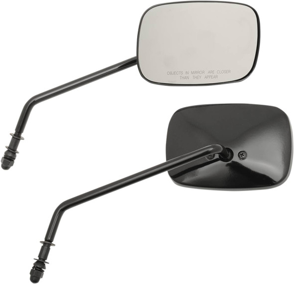 Drag Specialties - 06400983 - Mirrors - OEM - Side View - Rectangle - Black - Long - Pair