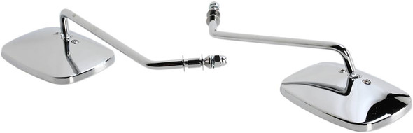 Drag Specialties - 06400982 - Mirrors - OEM - Side View - Rectangle - Chrome - Long - Pair