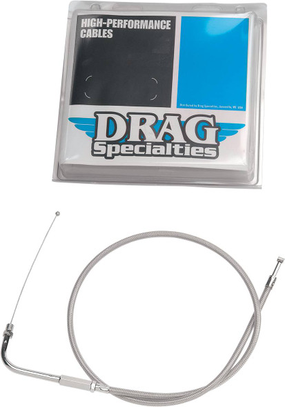 Drag Specialties - 06500288 - Stainless Braided Throttle Cable - 28-1/2"