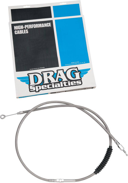 Drag Specialties - 06521481 - High-Efficiency Braided Stainless Steel Clutch Cable - 62-11/16"