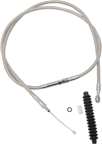 Drag Specialties - 06521481 - High-Efficiency Braided Stainless Steel Clutch Cable - 62-11/16"
