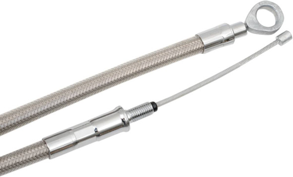 Drag Specialties - 06521482 - High-Efficiency Braided Stainless Steel Clutch Cable - 66-11/16"