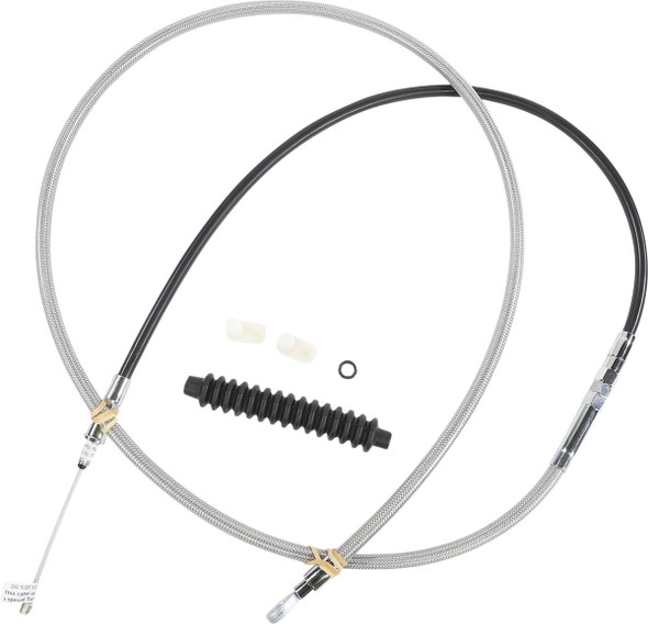 Drag Specialties - 06522375 - High-Efficiency Braided Stainless Steel Clutch Cable - 78"