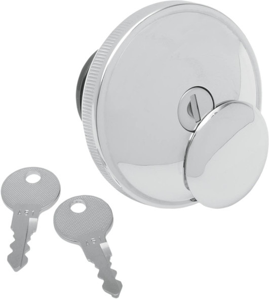 Drag Specialties - 07030231 - Screw-In Locking Gas Cap - Non-Vented - Chrome