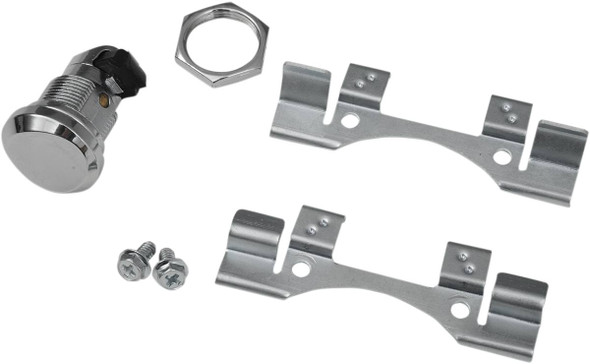 Drag Specialties - 07030631 - Fuel Door Latch Kit - Push-Button - Chrome