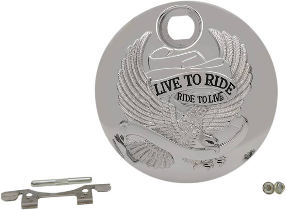 Drag Specialties - 07030803 - "Live to Ride" Console Door - Chrome
