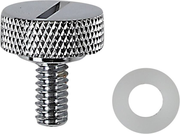 Drag Specialties - 08200146 - Seat Knob - Slotted - Chrome - 1/4"-20