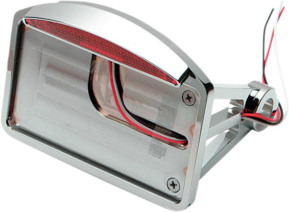 Drag Specialties - 09066042 - Side Mount Taillight/License Plate Mount - Flat Horizontal - Half-Moon
