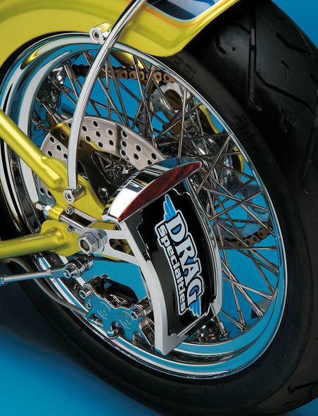 Drag Specialties - 09066041 - Side Mount Taillight/License Plate Mount - Curved Vertical - Half-Moon