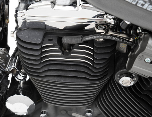 Drag Specialties - 09401315 - Spark Plug Cover - Wrinkle Black - Sportster