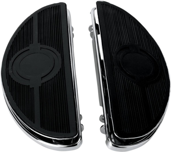 Drag Specialties - 16210160 - Half-Moon Floorboard - w/ Vibration Inserts - Chrome - FL
