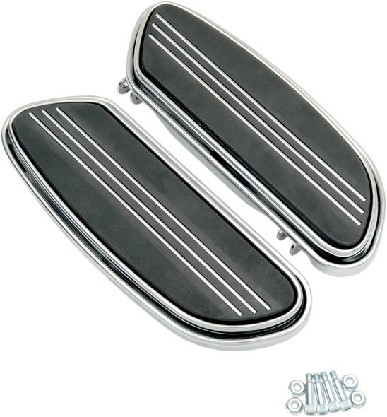Drag Specialties - 16210347 - Sweeper Floorboards - Driver - Chrome - FL