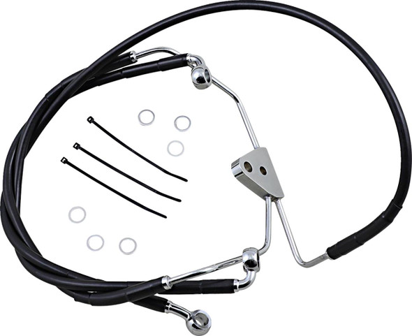 Drag Specialties - 17412511 - Brake Line - Front - Black - +6"