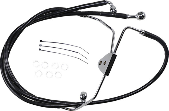 Drag Specialties - 17412512 - Brake Line - Front - Black - +8"