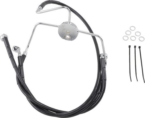 Drag Specialties - 17412521 - Brake Line - Front - Black - +2"