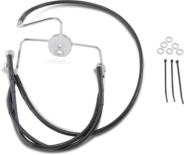Drag Specialties - 17412524 - Brake Line - Front - Black - +8"