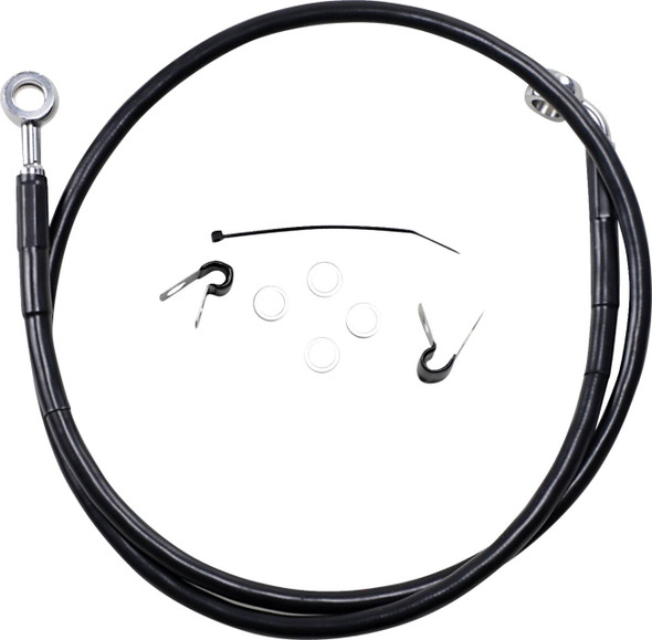 Drag Specialties - 17412527 - Brake Line - Front - Black - +2" - '04-'10 XL
