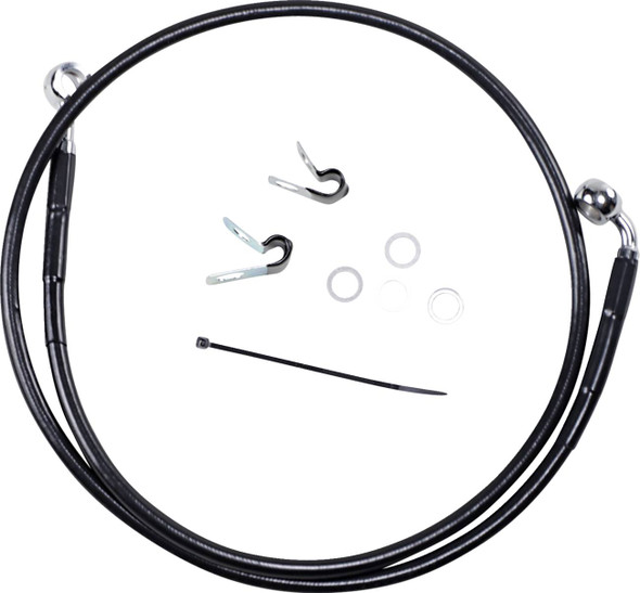 Drag Specialties - 17412529 - Brake Line - Front - Black - +6" - '04-'10 XL