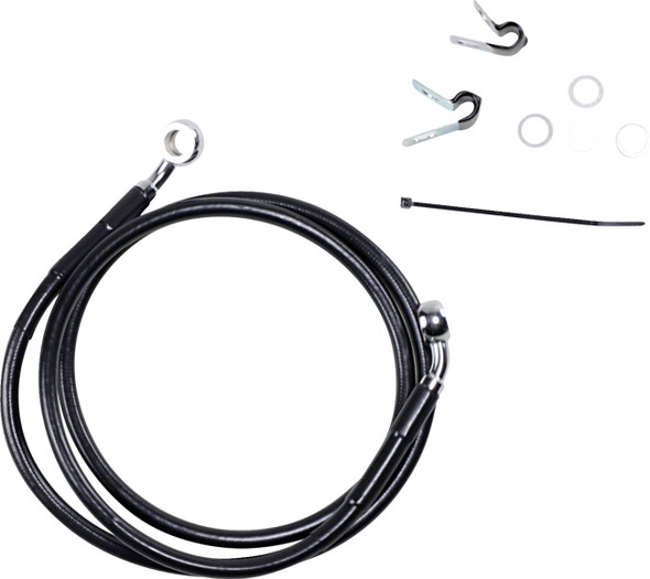 Drag Specialties - 17412536 - Brake Line - Front - Black - +8" - XL
