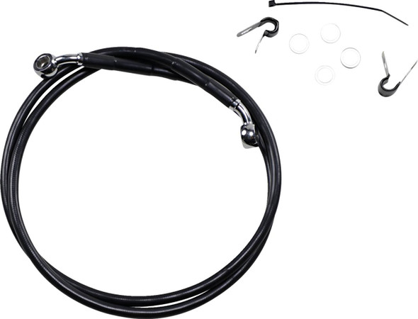 Drag Specialties - 17412537 - Brake Line - Front - Black - +10" - XL
