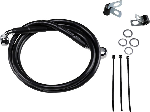 Drag Specialties - 17412546 - Brake Line - Front - Black - +4" - '99-'07 FXST