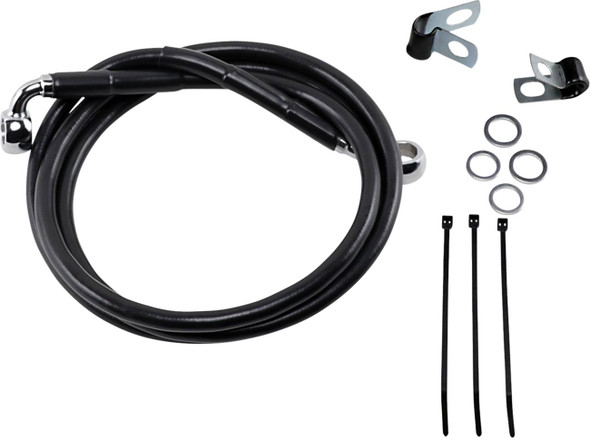 Drag Specialties - 17412547 - Brake Line - Front - Black - +6" - '99-'07 FXST