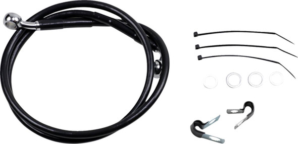 Drag Specialties - 17412557 - Brake Line - Front - Black - +2" - FXD '00-'05