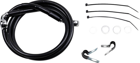 Drag Specialties - 17412559 - Brake Line - Front - Black - +6" - FXD '00-'05