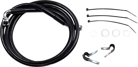 Drag Specialties - 17412561 - Brake Line - Front - Black - +10" - FXD '00-'05