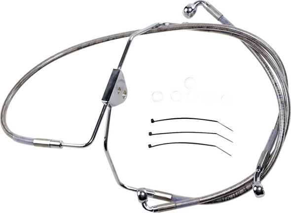 Drag Specialties - 17412624 - Brake Line - Front - +2" - Touring - Stainless Steel