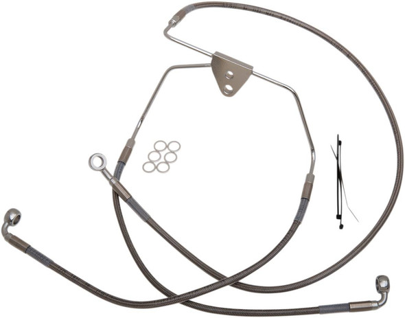 Drag Specialties - 17412628 - Brake Line - Front - +10" - Touring - Stainless Steel