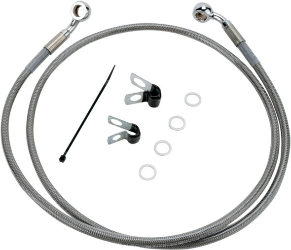 Drag Specialties - 17412639 - Brake Line - Front - +2" - Stainless Steel - XL