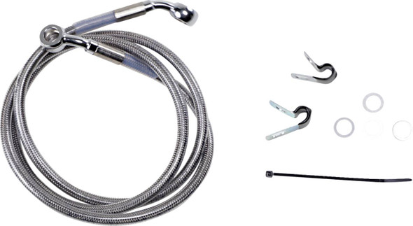 Drag Specialties - 17412646 - Brake Line - Front - +6" - Stainless Steel - XL