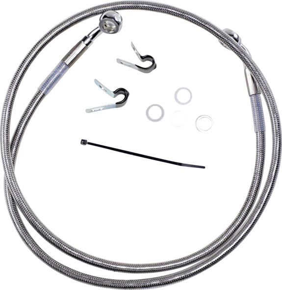 Drag Specialties - 17412645 - Brake Line - Front - +4" - Stainless Steel - XL