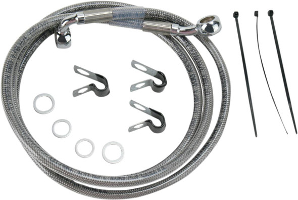 Drag Specialties - 17412653 - Brake Line - Front - +10" - Stainless Steel