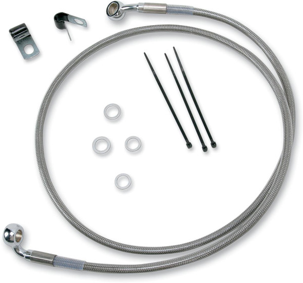 Drag Specialties - 17412654 - Brake Line - Front - +2" - Stainless Steel