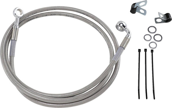 Drag Specialties - 17412661 - Brake Line - Front - +10" - Stainless Steel