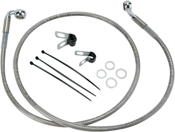 Drag Specialties - 17412682 - Brake Line - Front - +6" - Stainless Steel