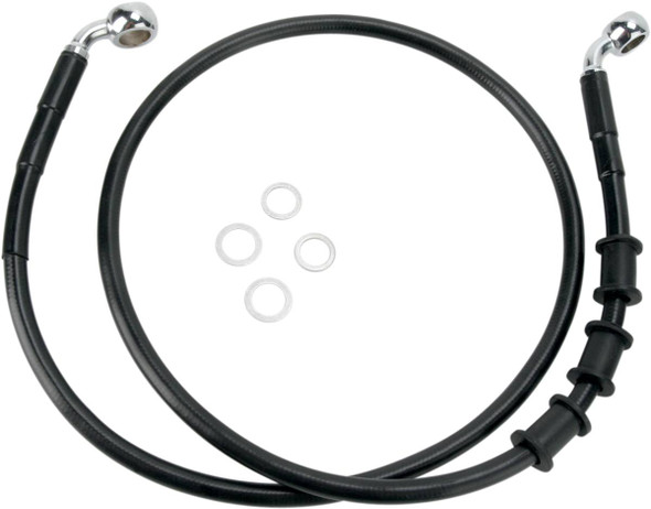 Drag Specialties - 17412849 - Brake Line - Front - Black - +6"