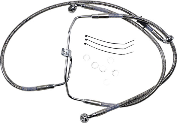 Drag Specialties - 17412902 - Brake Line - +4" - Stainless Steel - FXDF '08-'17