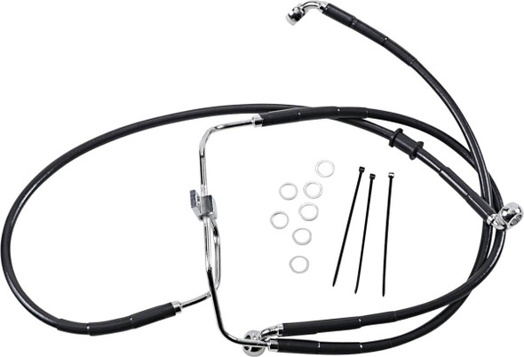 Drag Specialties - 17412909 - Brake Line - Front - Black - +6" - FXDF '08-'17