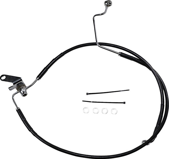 Drag Specialties - 17412956 - Brake Line - Rear - Black - +3" - Softail '04-'06