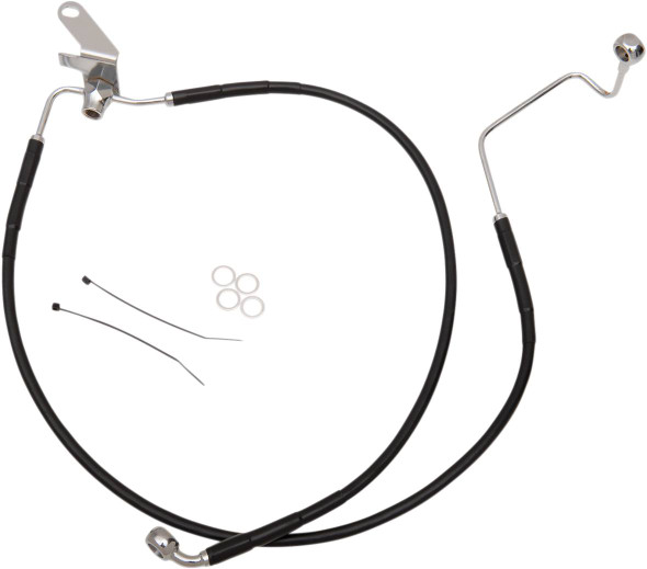 Drag Specialties - 17412955 - Brake Line - Front - Black - +2" - Softail '04-'06