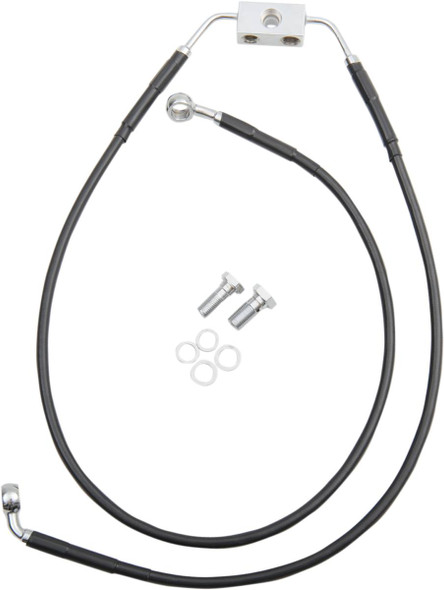 Drag Specialties - 17413804 - Brake Line - Front - Black - +6" - FXDB '12-'17