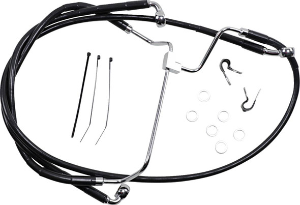 Drag Specialties - 17413984 - Brake Line - Front - Black - +10"