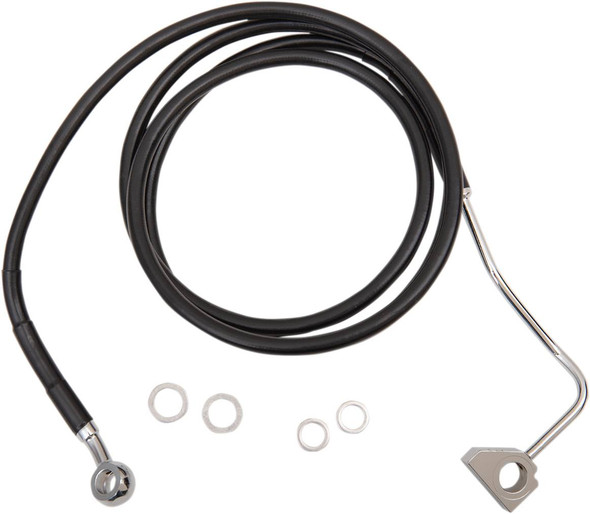 Drag Specialties - 17413996 - Brake Line - Front (Upper) - Black - +4" with ABS